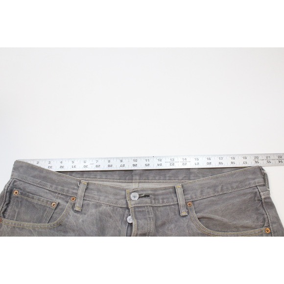 Levis 501 Men's Denim Jeans Size 40x32 Straight Leg Classic Fit Silver Gray - Picture 7 of 11